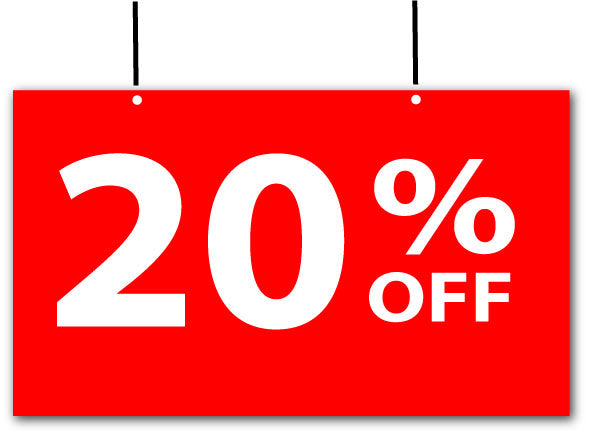 20% off large Hanging Card 740mm x 480mm | hanging cards;20%off - Sale Posters & Signs